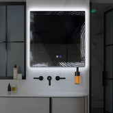 LED Spiegel Quadratisch | Touch-Schalter | Anti-Beschlag-Funktion | Kaltweißes Licht - Reyze Seria Simetria Model 8